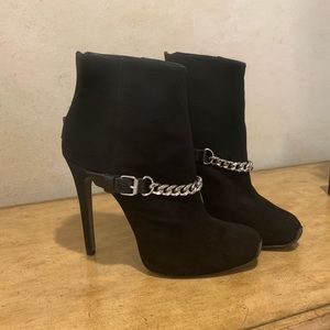 Giambattista Valli Suede Bootie with Chain